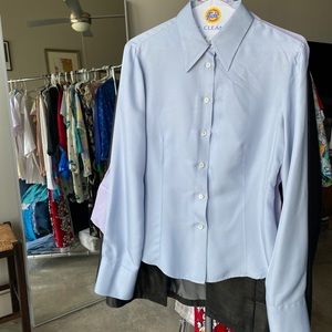 Vintage “Giorgio Armani” Silk Dusty Blue Button Down